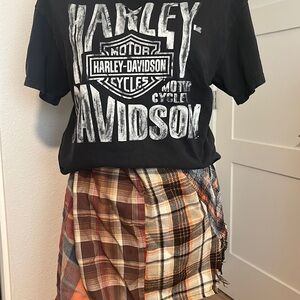 Urban Renewal Remade Pieced Flannel Asymmetric Skirt